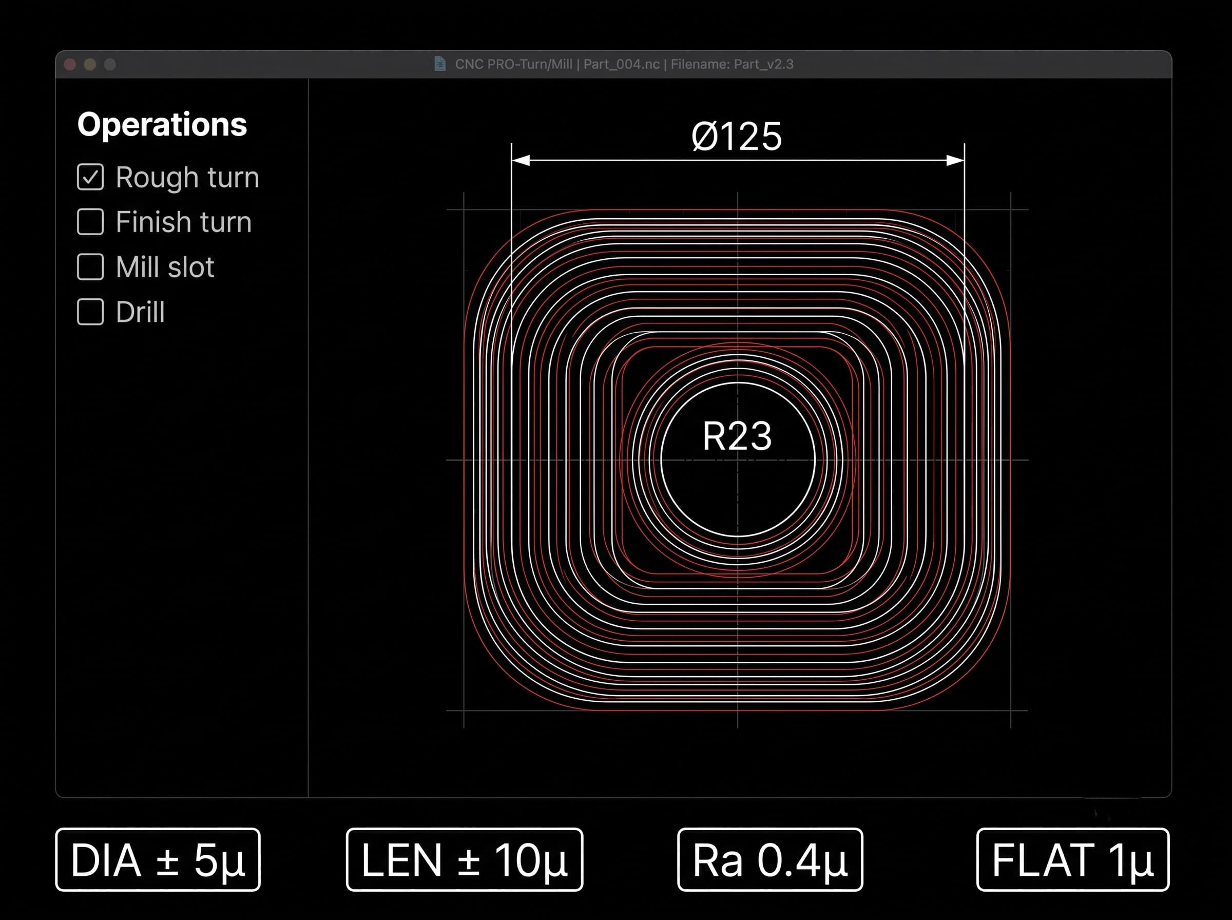 CNC turn/mill program drawing